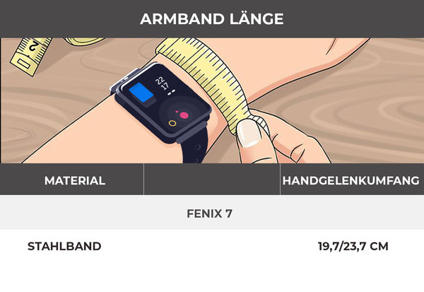 Strap-it® Strap-it Garmin Fenix 7 Stahlband (Schwarz) Strap-it® Strap-it Garmin Fenix 7 Stahlband (Schwarz)