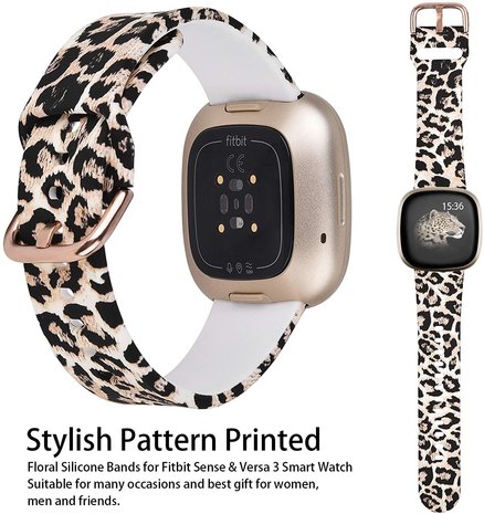 Strap-it® Strap-it Lucky Leopard Fitbit Versa 3 Armband Strap-it® Strap-it Lucky Leopard Fitbit Versa 3 Armband