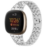 Strap-it® Silver Diamond Fitbit Versa 3 Armband Strap-it® Silver Diamond Fitbit Versa 3 Armband