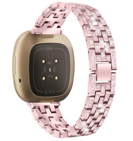 Strap-it® Strap-it Pink Diamond Fitbit Versa 3 Armband Strap-it® Strap-it Pink Diamond Fitbit Versa 3 Armband