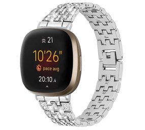 Strap-it® Silver Diamond Fitbit Sense Armband Strap-it® Silver Diamond Fitbit Sense Armband