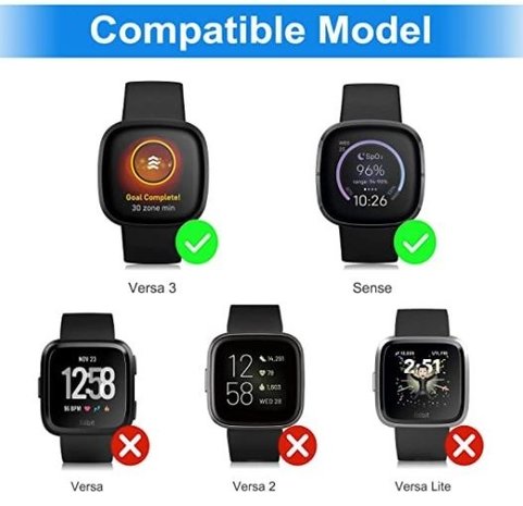 Strap-it® Strap-it Silver Diamond Fitbit Sense Armband Strap-it® Strap-it Silver Diamond Fitbit Sense Armband