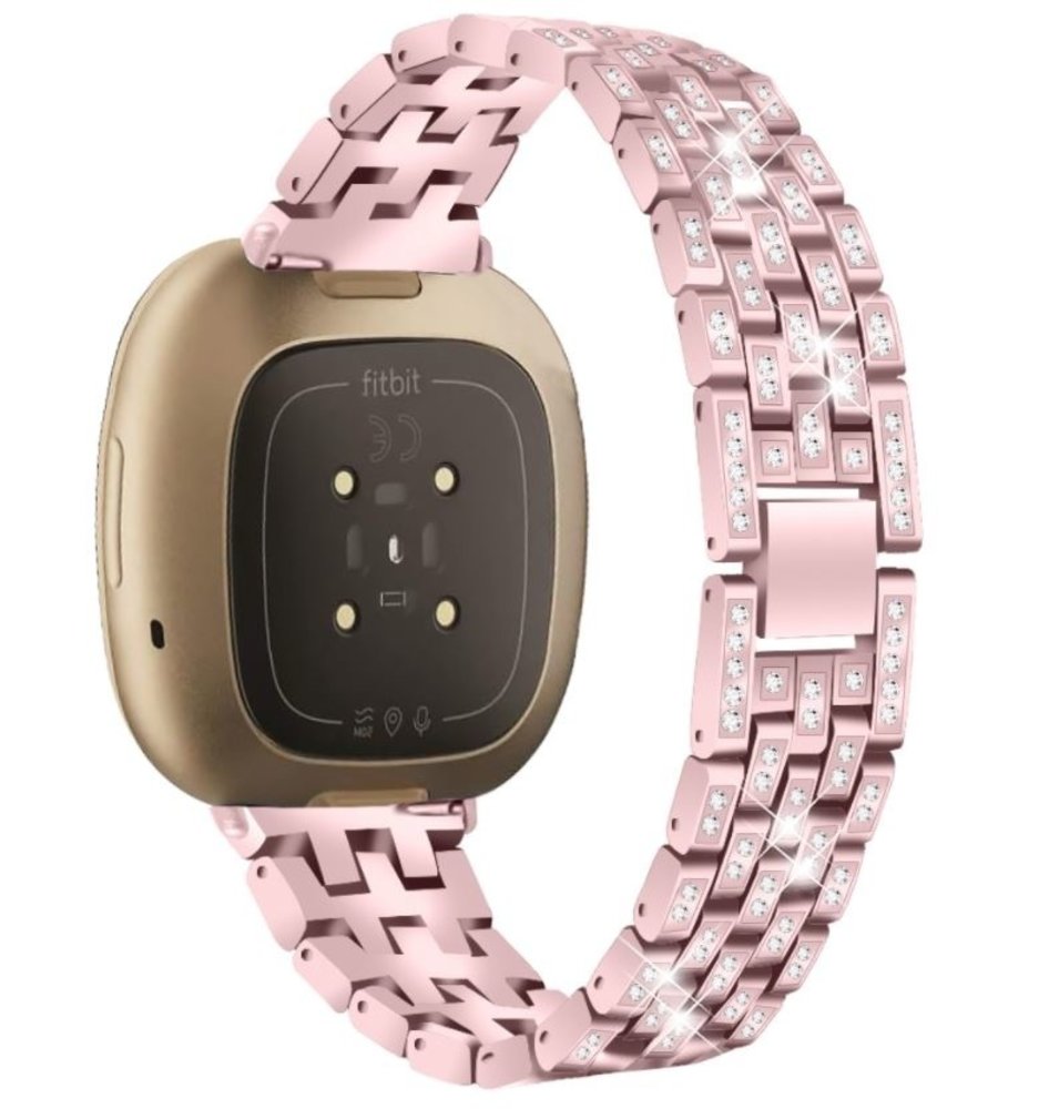 Strap-it® Strap-it Pink Diamond Fitbit Sense Armband Strap-it® Strap-it Pink Diamond Fitbit Sense Armband