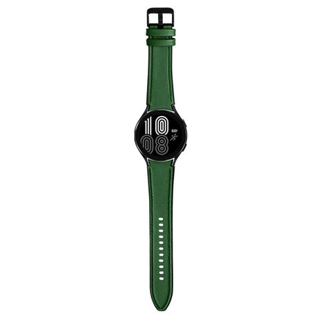 Strap-it® Strap-it Samsung Galaxy Watch 4 Classic 42mm Hybrid- Lederarmband (Grün)