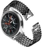 Strap-it® Strap-it Samsung Galaxy Watch 46mm Stahl-Fischarmband (Schwarz)