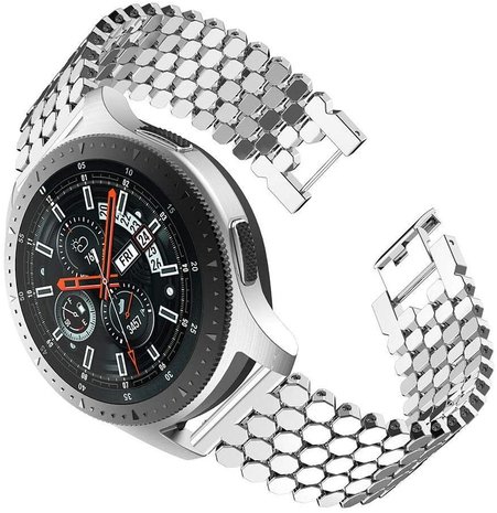 Strap-it® Strap-it Samsung Galaxy Watch 46mm Stahl-Fischarmband (Silber) Strap-it® Strap-it Samsung Galaxy Watch 46mm Stahl-Fischarmband (Silber)