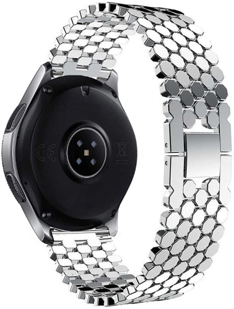 Strap-it® Strap-it Samsung Gear S3 Stahl-Fischarmband (Silber)