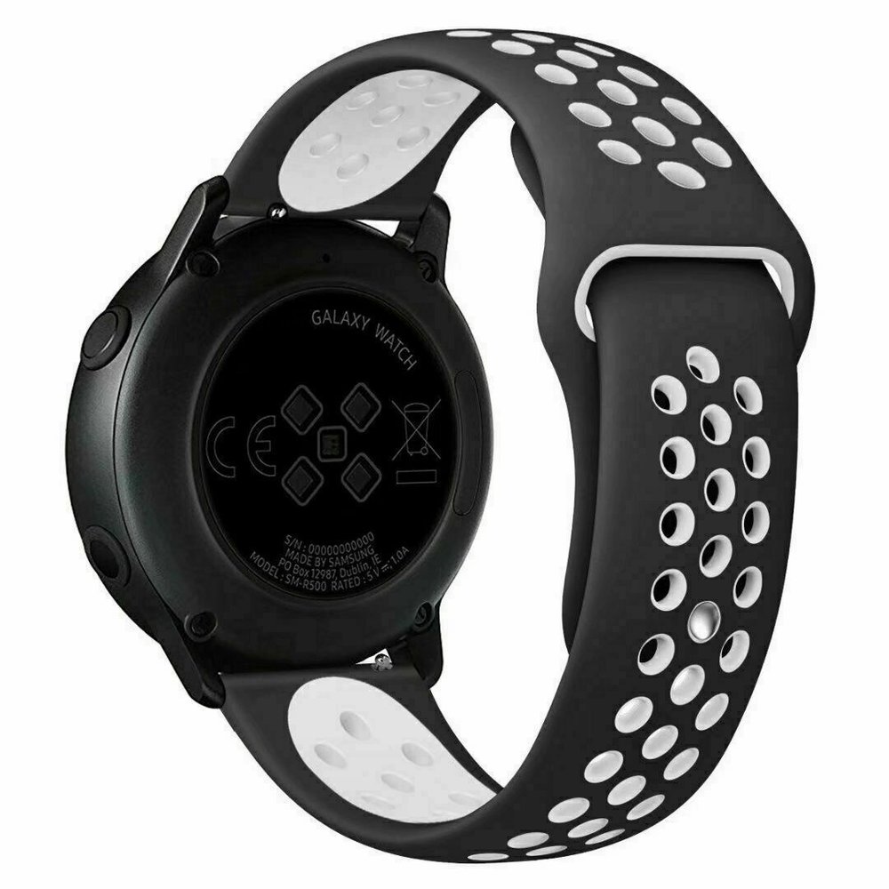 Strap-it® Strap-it Huawei Watch GT Runner Sportarmband (Schwarz/Weiß)