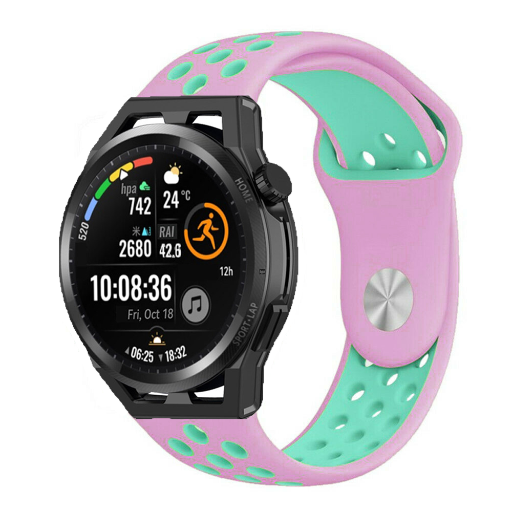 Strap-it® Strap-it Huawei Watch GT Runner Sportarmband (Rosa/Aqua)