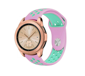 Strap-it® Samsung Galaxy Watch 42mm Sportarmband (Rosa/Aqua) Strap-it® Samsung Galaxy Watch 42mm Sportarmband (Rosa/Aqua)