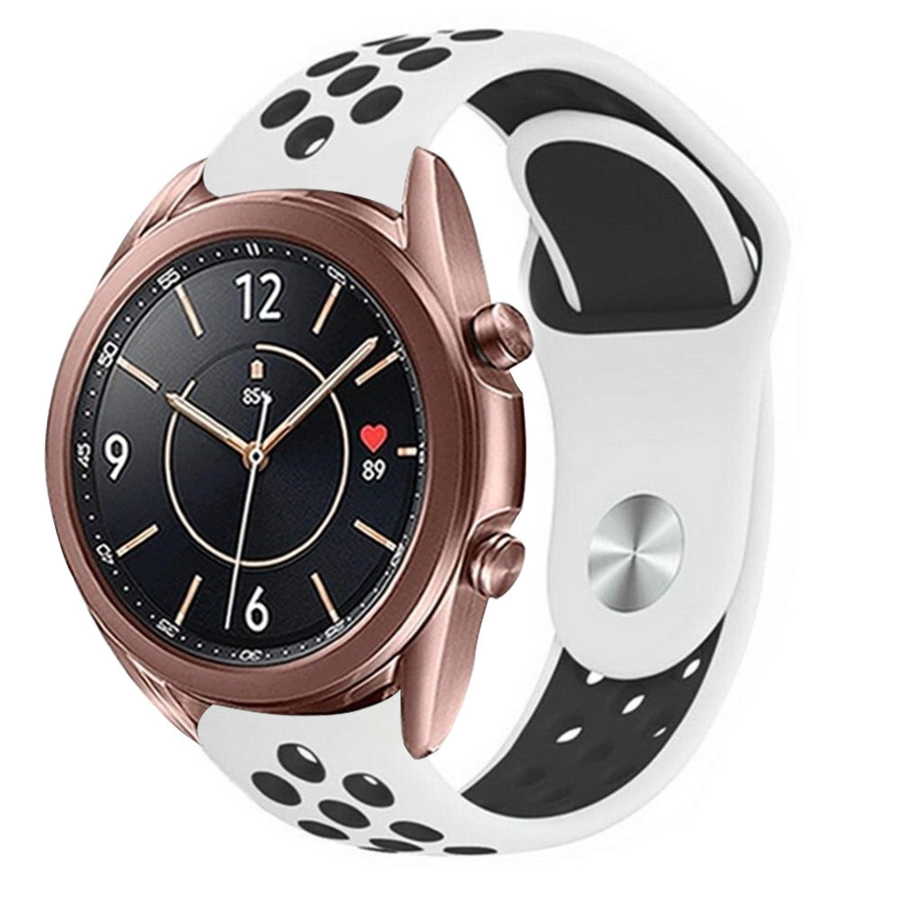 Strap-it® Strap-it Samsung Galaxy Watch 3 41mm Sportarmband (Weiß/Schwarz)