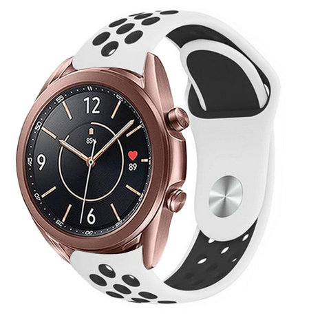 Strap-it® Strap-it Samsung Galaxy Watch 3 41mm Sportarmband (Weiß/Schwarz)