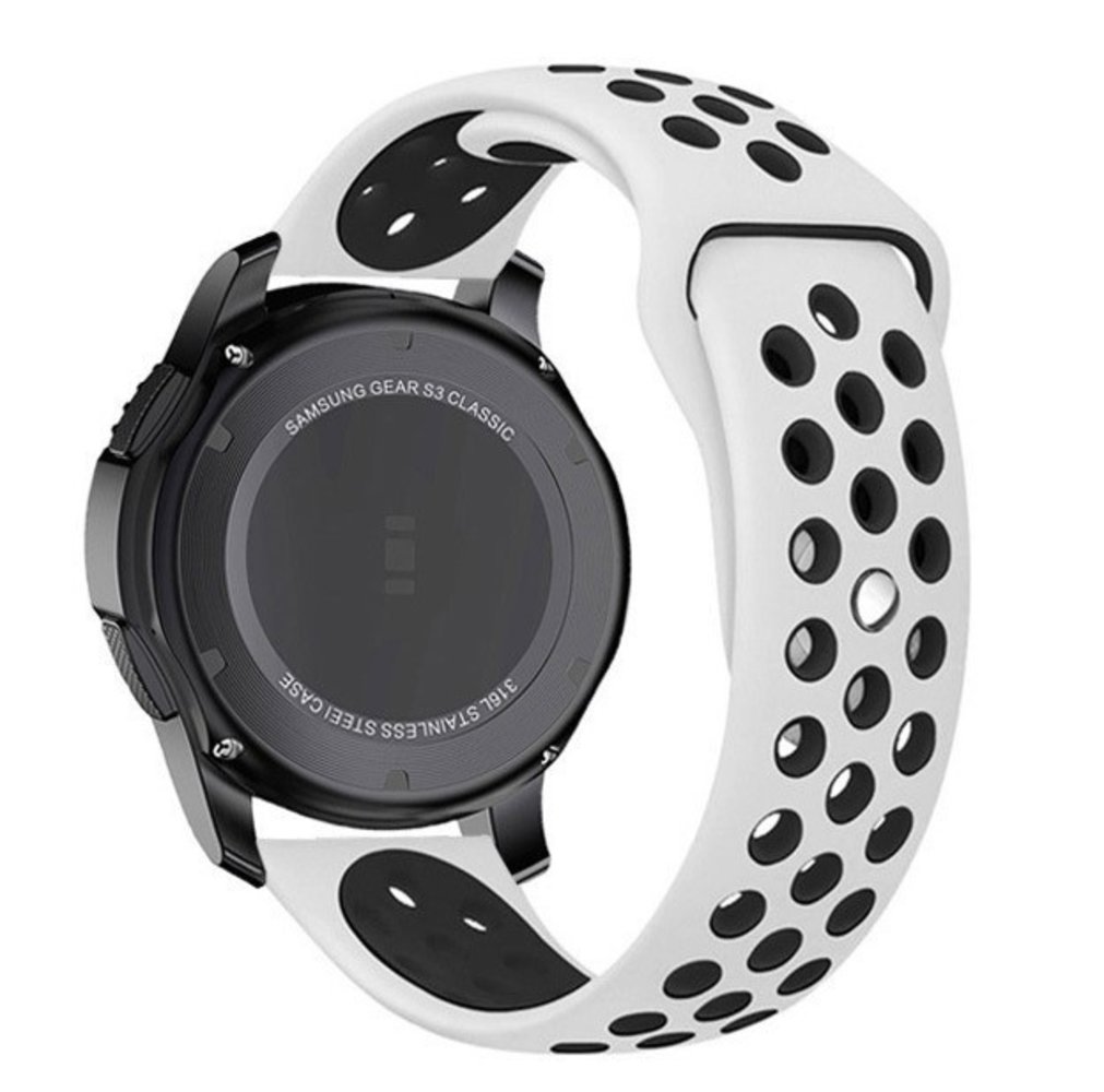 Strap-it® Strap-it Samsung Galaxy Watch 3 41mm Sportarmband (Weiß/Schwarz)