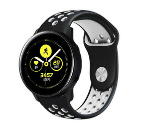 Strap-it® Samsung Galaxy Watch Active Sportarmband (Schwarz/Weiß) Strap-it® Samsung Galaxy Watch Active Sportarmband (Schwarz/Weiß)