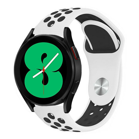 Strap-it® Strap-it Samsung Galaxy Watch 4 - 40mm Sportarmband (Weiß/Schwarz)