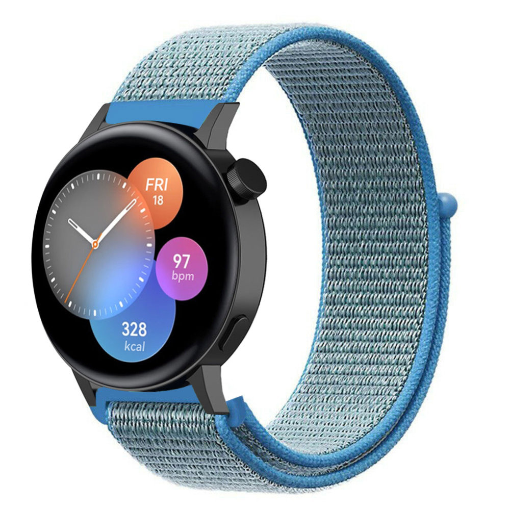 Strap-it® Strap-it Huawei Watch GT 3 42mm Nylonarmband (Blau)
