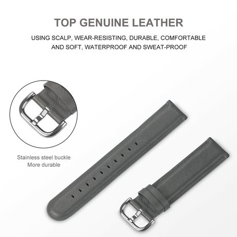 Strap-it® Strap-it Samsung Galaxy Watch 3 45mm Lederarmband (Dunkelgrau) Strap-it® Strap-it Samsung Galaxy Watch 3 45mm Lederarmband (Dunkelgrau)