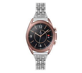 Strap-it® Silver Diamond Samsung Galaxy Watch 3 41mm Armband Strap-it® Silver Diamond Samsung Galaxy Watch 3 41mm Armband