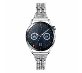 Strap-it® Silver Diamond Huawei Watch GT 3 46mm Armband Strap-it® Silver Diamond Huawei Watch GT 3 46mm Armband