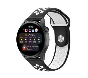 Strap-it® Huawei Watch 3 (Pro) Sportarmband (Schwarz/Weiß) Strap-it® Huawei Watch 3 (Pro) Sportarmband (Schwarz/Weiß)