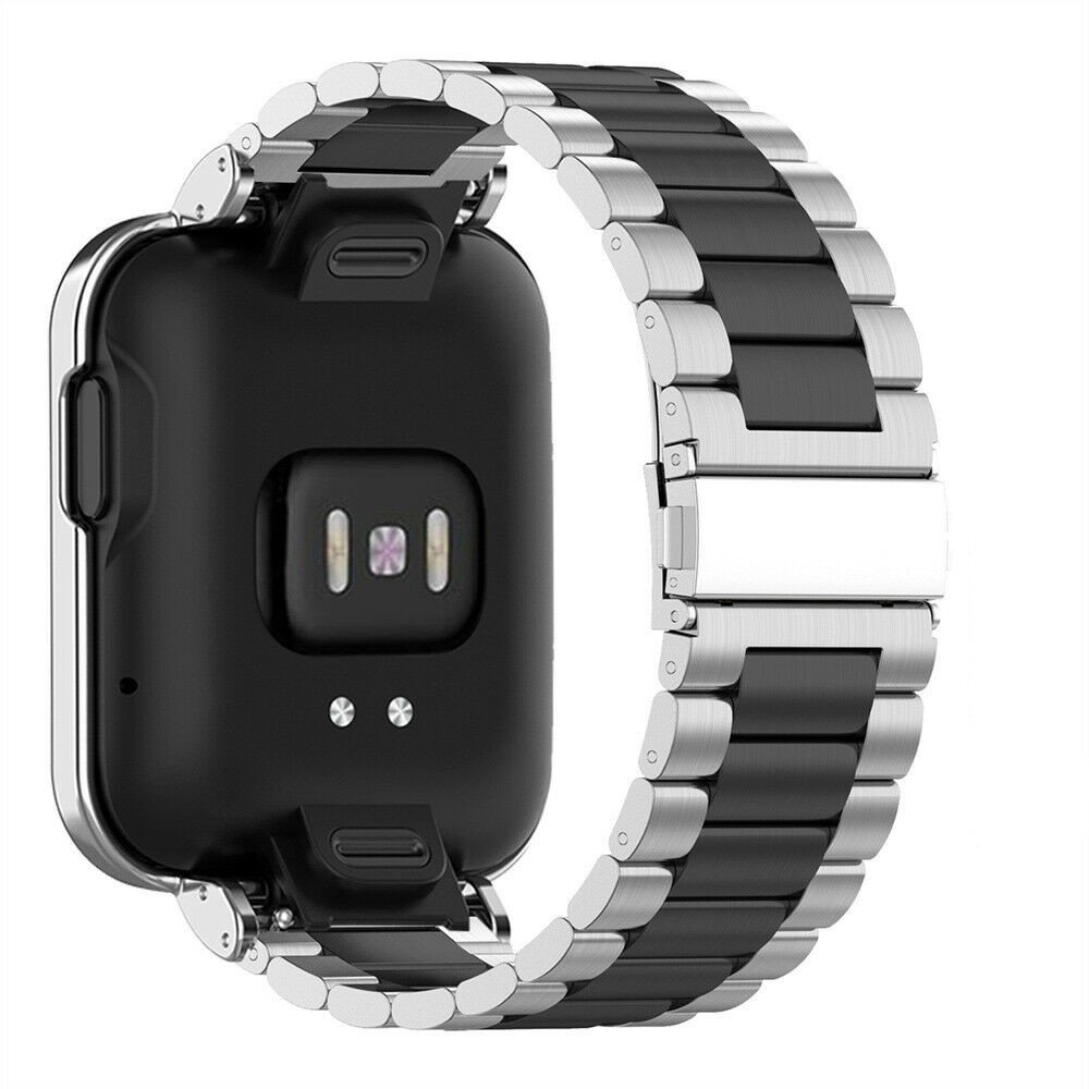 Strap-it® Strap-it Redmi Watch 2 Lite Stahlarmband (Silber/Schwarz)