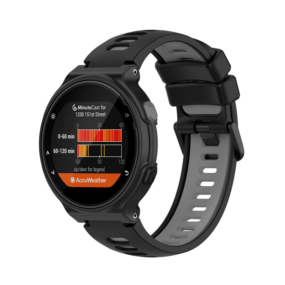 Strap-it© Strap-it Garmin Forerunner 735xt Sportarmband (Schwarz/grau)