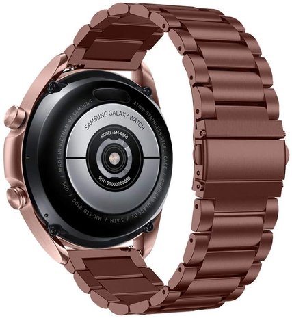 Strap-it® Strap-it Samsung Galaxy Watch 4 Classic 42mm Stahlarmband (Bronze-Braun)