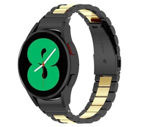 Strap-it® Samsung Galaxy Watch 4 - 40mm Stahlgliederband (Schwarz/Gold) Strap-it® Samsung Galaxy Watch 4 - 40mm Stahlgliederband (Schwarz/Gold)