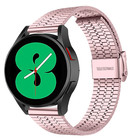 Strap-it® Strap-it Samsung Galaxy Watch 4 - 44mm Edelstahlarmband (Rosa)