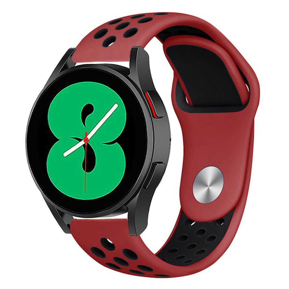 Strap-it® Strap-it Samsung Galaxy Watch 4 - 44mm Sportarmband (Rot/Schwarz)
