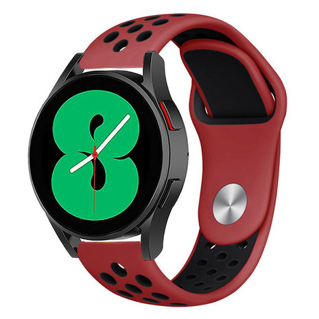 Strap-it® Strap-it Samsung Galaxy Watch 4 - 44mm Sportarmband (Rot/Schwarz)