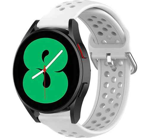 Strap-it® Strap-it Samsung Galaxy Watch 4 - 44mm Silikonarmband mit Löchern (Weiß)