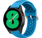 Strap-it® Strap-it Samsung Galaxy Watch 4 - 44mm Silikonarmband mit Löchern (Hellblau)