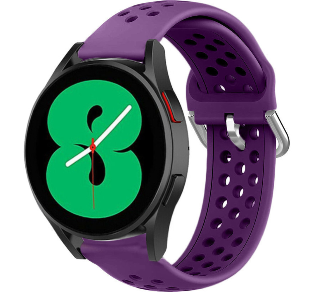 Strap-it® Strap-it Samsung Galaxy Watch 4 - 44mm Silikonarmband mit Löchern (Lila)
