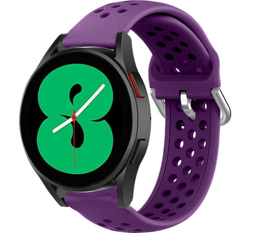 Strap-it® Strap-it Samsung Galaxy Watch 4 - 44mm Silikonarmband mit Löchern (Lila)