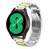 Strap-it® Samsung Galaxy Watch 4 - 44mm Stahlarmband (Silber/Gold)