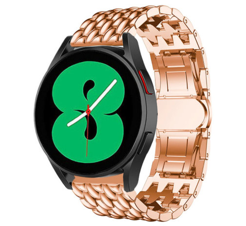 Strap-it® Strap-it Samsung Galaxy Watch 4 - 44mm Drachenarmband aus Stahl (Roségold)