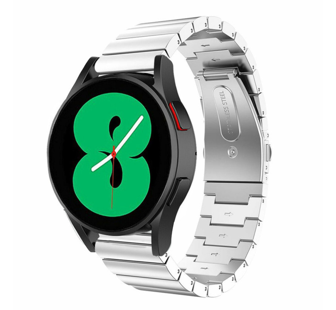 Strap-it® Strap-it Samsung Galaxy Watch 4 - 44mm Metallarmband (Silber) Strap-it® Strap-it Samsung Galaxy Watch 4 - 44mm Metallarmband (Silber)