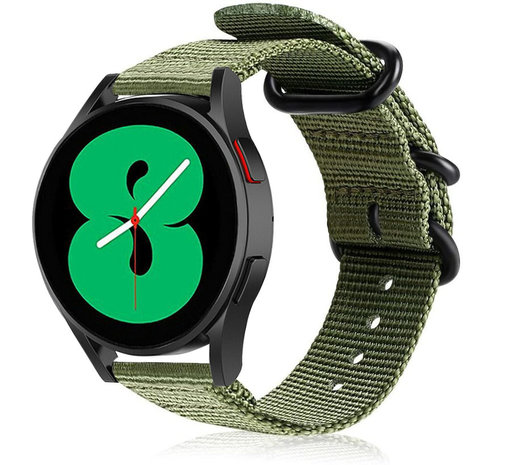 Strap-it® Strap-it Samsung Galaxy Watch 4 - 44mm Nylon-Schnallenarmband (Grün) Strap-it® Strap-it Samsung Galaxy Watch 4 - 44mm Nylon-Schnallenarmband (Grün)