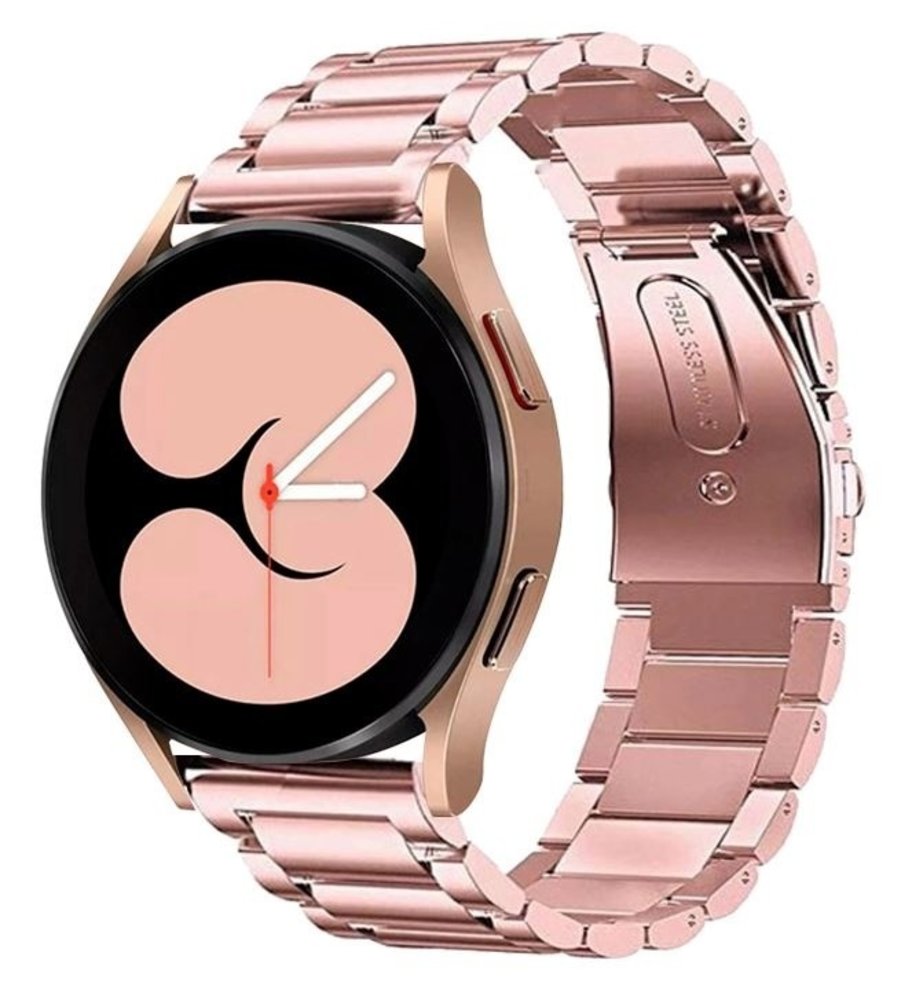 Strap-it® Strap-it Samsung Galaxy Watch 4 - 44mm Stahlband (Rosa)