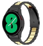 Strap-it® Strap-it Samsung Galaxy Watch 4 - 44mm Stahlgliederband (Schwarz/Gold)
