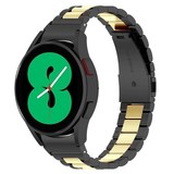 Strap-it® Samsung Galaxy Watch 4 - 44mm Stahlgliederband (Schwarz/Gold) Strap-it® Samsung Galaxy Watch 4 - 44mm Stahlgliederband (Schwarz/Gold)