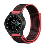 Strap-it® Samsung Galaxy Watch 4 Classic 46mm Nylonarmband (Schwarz/Rot) Strap-it® Samsung Galaxy Watch 4 Classic 46mm Nylonarmband (Schwarz/Rot)