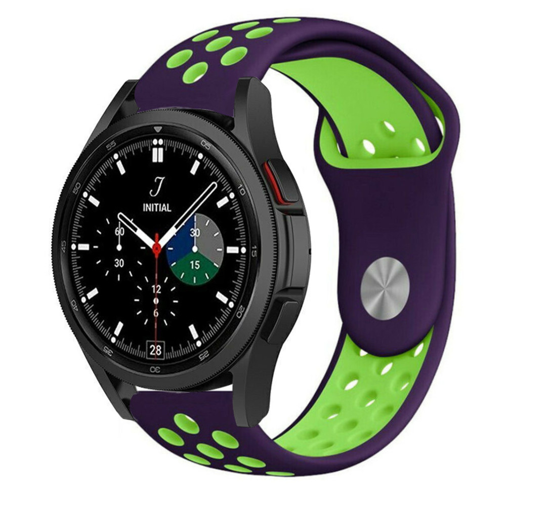 Strap-it® Strap-it Samsung Galaxy Watch 4 Classic 46mm Sportarmband (Lila/Grün)