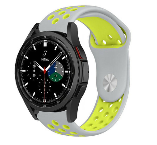 Strap-it® Strap-it Samsung Galaxy Watch 4 Classic 46mm Sportarmband (Grau/Gelb)