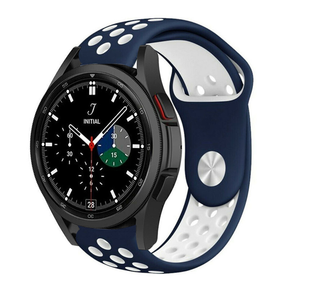 Strap-it® Strap-it Samsung Galaxy Watch 4 Classic 46mm Sportarmband (Blau/Weiß)