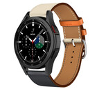 Strap-it® Strap-it Samsung Galaxy Watch 4 Classic 46mm Lederband (Weiß/Dunkelblau)
