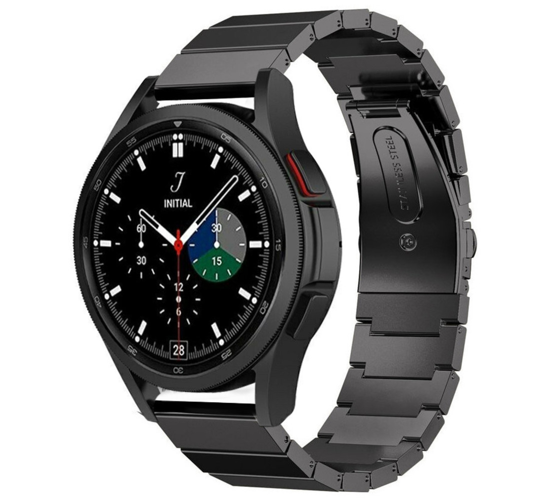 Strap-it® Strap-it Samsung Galaxy Watch 4 Classic 46mm Metallarmband (Schwarz)