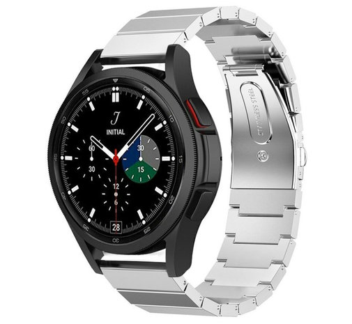 Strap-it® Strap-it Samsung Galaxy Watch 4 Classic 46mm Metallarmband (Silber)