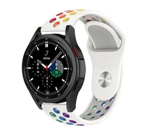 Strap-it® Strap-it Samsung Galaxy Watch 4 Classic 46mm Sportarmband (Weiß/Bunt)